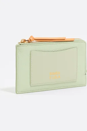 Bimba y Lola Portmonetka-etui na karty skóra pastelowa zieleń