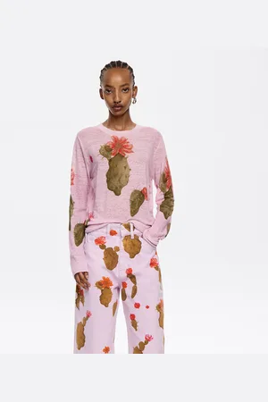Bimba y Lola Sweter len Cactus różowy