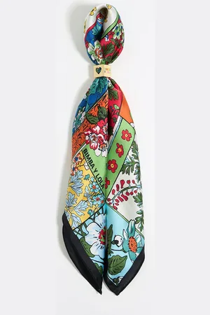 Bimba y Lola Charms chusta patchwork kwiaty i metalowa kostka