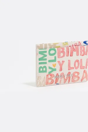 Bimba y Lola Etui na karty tłoczony wzór krokodyla BIMBA logo kość słoniowa