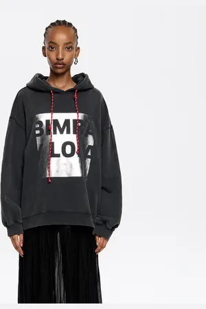 Bimba y Lola Bluza oversize logo czarna efekt sprania