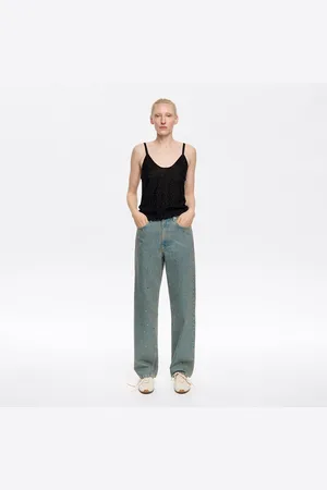 Bimba y Lola STRAIGHT CROPPED - Spodnie dżinsowe kamyczki niebieskie