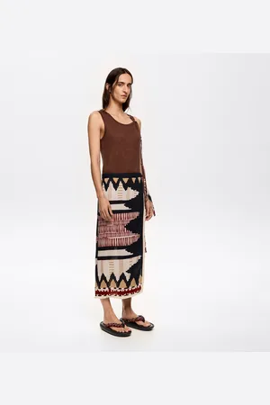 Bimba y Lola Czarna spódnica pareo Ikat