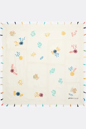 Bimba y Lola Szal bawełna patchwork haftowane kwiaty