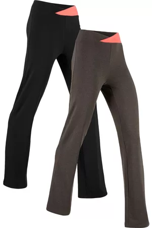 bonprix Kobieta Dzwony - Spodnie sportowe ze stretchem (2 pary), Bootcut