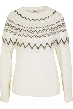 bonprix Sweter z płytkim dekoltem, w norweski wzór