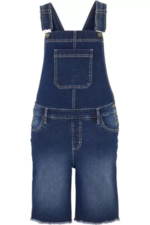 bonprix Kobieta Ogrodniczki jeansowe - Ogrodniczki dżinsowe "komfort-stretch" Wide