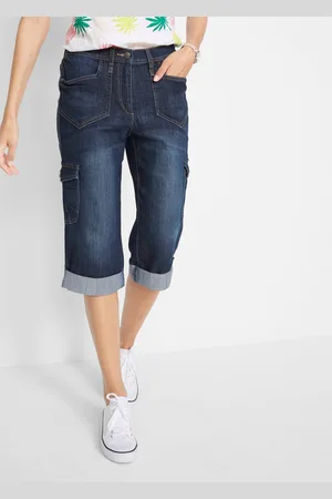 bonprix Dżinsy bojówki mid waist, ze stretchem