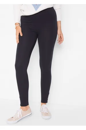 bonprix Legginsy z guzikami zatrzaskowymi u dołu nogawki