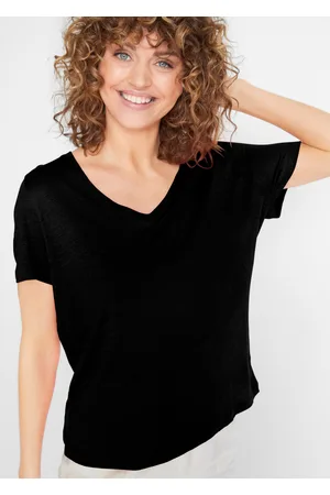 bonprix Luźniejszy shirt lniany