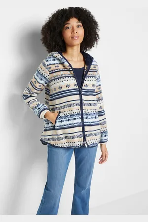 bonprix Bluza rozpinana z polaru w norweski wzór, z kapturem