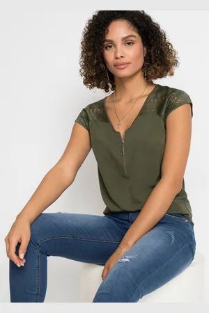bonprix Shirt z koronkową wstawką