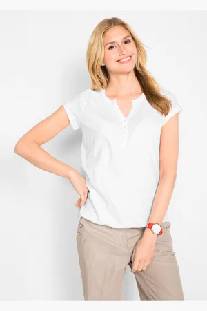 bonprix Shirt bawełniany, krótki rękaw