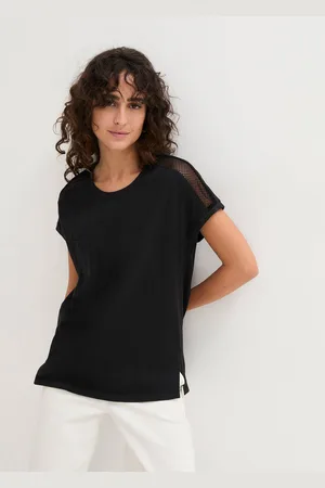 bonprix Luźniejszy shirt z koronką