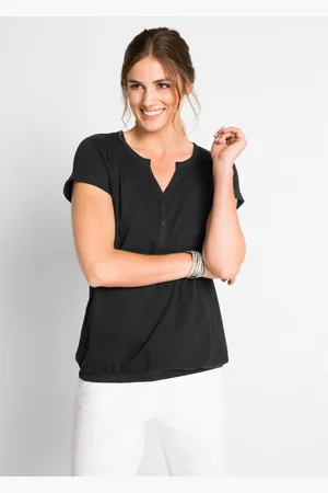bonprix Shirt bawełniany, krótki rękaw