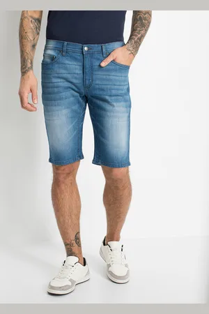 bonprix Bermudy dżinsowe ze stretchem i wzmocnionym krokiem, Regular Fit