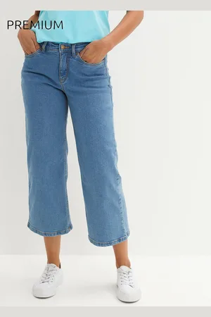 bonprix Dżinsy Wide Leg, mid waist, cropped