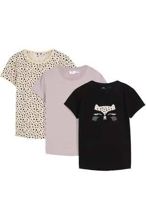 bonprix T-shirt dziewczęcy z bawełny organicznej (3 szt.)