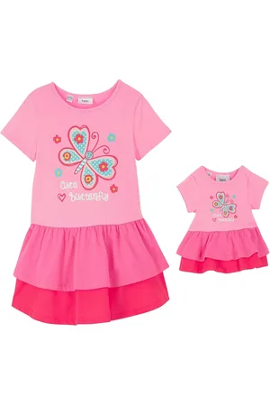bonprix Sukienka shirtowa + sukienka dla lalki (2 części), z czystej bawełny organicznej