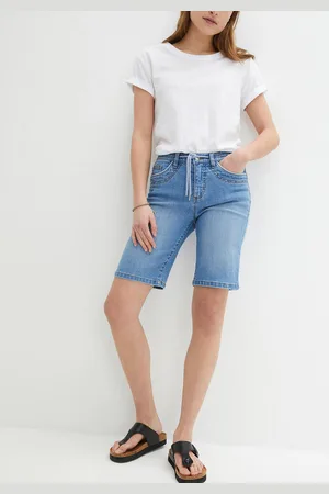 bonprix Bermudy dżinsowe Slim Fit mid waist