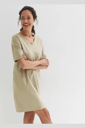 bonprix Sukienka shirtowa z dekoltem w serek, oversized (2 szt.)