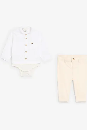 bonprix Body koszulowe + spodnie chino (2 części)