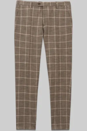 Borgio Spodnie do zestawu crissolo brąz slim fit