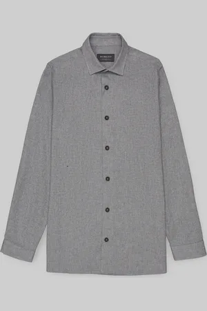 Borgio Koszula spadola 00449 długi rękaw szary regular fit