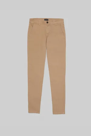 Borgio Spodnie menfi beżowy slim fit