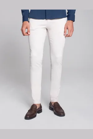 Borgio Spodnie menfi biały slim fit