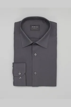 Borgio Koszula licodia 00459 długi rękaw szary classic fit