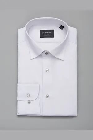 Borgio Koszula męska fasano długi rękaw szary slim fit 00262