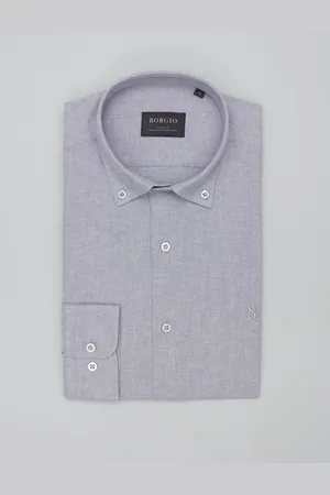 Borgio Koszula oleggio 00470 długi rękaw szary slim fit