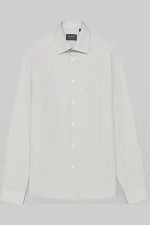 Borgio Koszula contrada 00444 długi rękaw beżowy slim fit