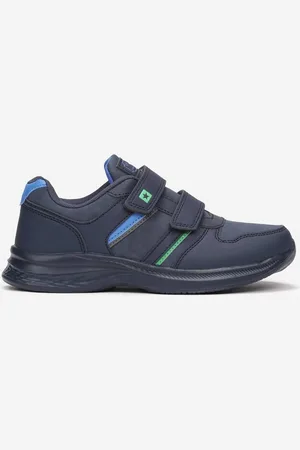 INNY Granatowo-Niebieskie Buty Sportowe Przed Kostkę Zapinane na Dwa Rzepy Dyuthi
