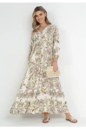The Other Biała Rozkloszowana Sukienka Oversize w Kwiaty Kylia