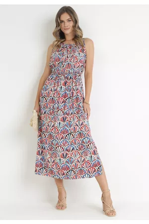The Other Kobieta Sukienki Maxi - Czerwona Sukienka z Wiskozy w Stylu Boho z Gumką w Pasie Lostti