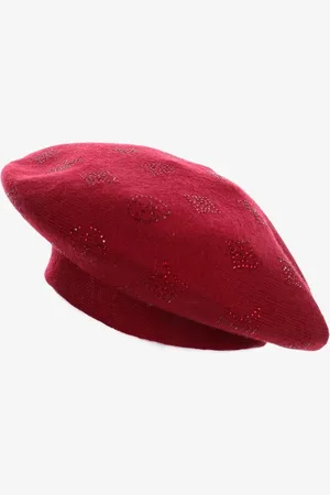 The Other Bordowa Czapka Beret w Cyrkonie Nanto