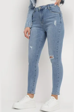 The Other Niebieskie Jeansy Skinny z Przetarciami i Dziurami Haria