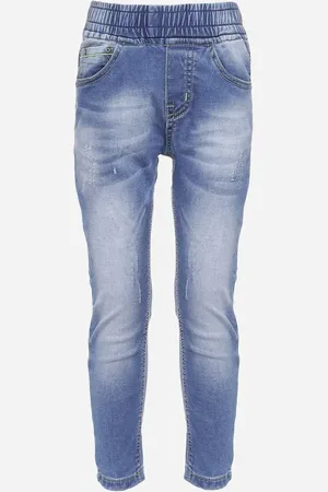 The Other Niebieskie Jeansy Skinny z Gumką w Pasie i Kieszeniami Prunnela