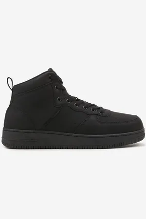 INNY Czarne Płaskie Sznurowane Botki Sneakersy za Kostkę Mivara
