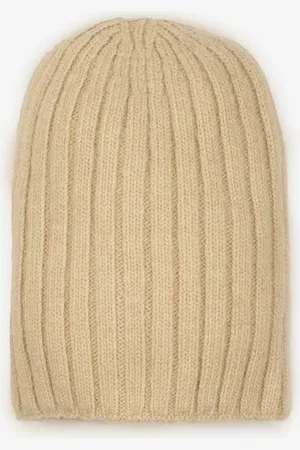 The Other Beżowa Prążkowana Czapka Beanie z Wiskozy Enalwenna