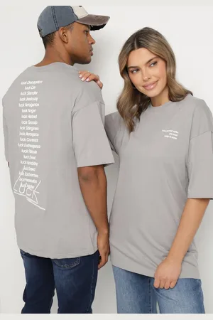 The Other Szara Koszulka T-shirt z Nadrukiem z Przodu i na Plecach Ninarelia