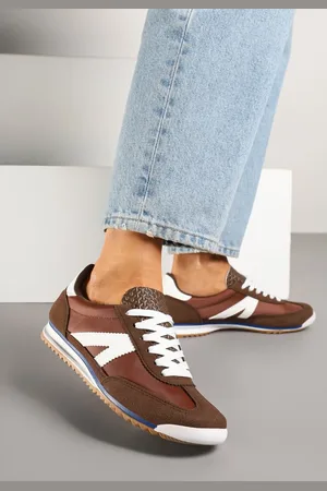 The Other Brązowe Sneakersy Ozdobione Geometrycznym Wzorem Teroti