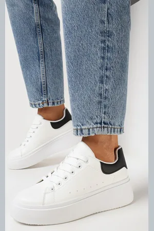 INNY Biało-Czarne Sneakersy na Platformie Spoola