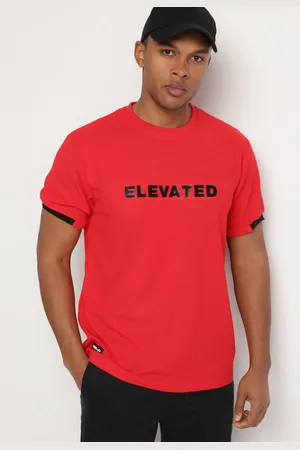 The Other Czerwona Koszulka T-shirt z Napisem ELAVATED Kolianis