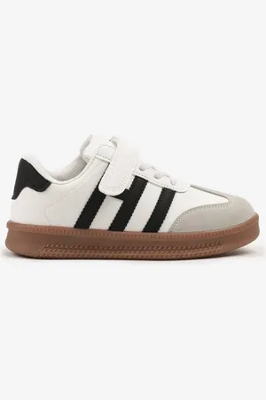 The Other Biało-Czarne Buty Sportowe w Stylu Klasycznych Tenisówek z Ozdobnymi Paskami Redeonelle