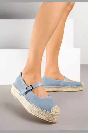 The Other Niebieskie Espadryle Ozdobione Paskiem i Plecionką Fevandre