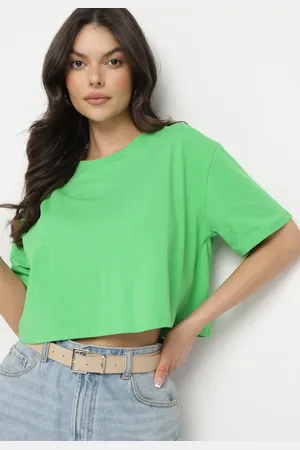 The Other Jasnozielony Krótki T-shirt Oversize Lilu