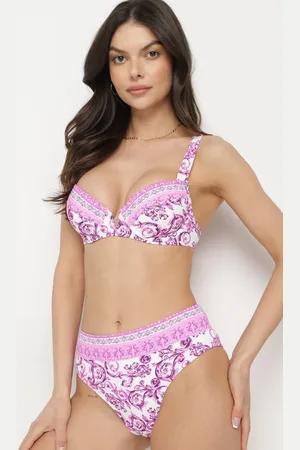 The Other Fuksjowe Bikini w Ornamentalny Wzór Biustonosz i Majtki Figi Mirazia